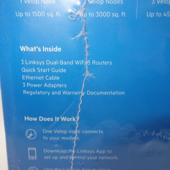 NEW Linksys Velop AC1300 Dual-Band Mesh Wi-Fi 5 System (3 Pack) White - Picture 6 of 9